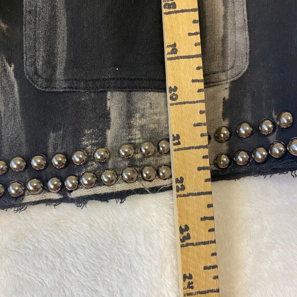 Vocal USA Punk Studded Soft Jacket Distressed Raw Hem Bikercore - Picture 5 of 5